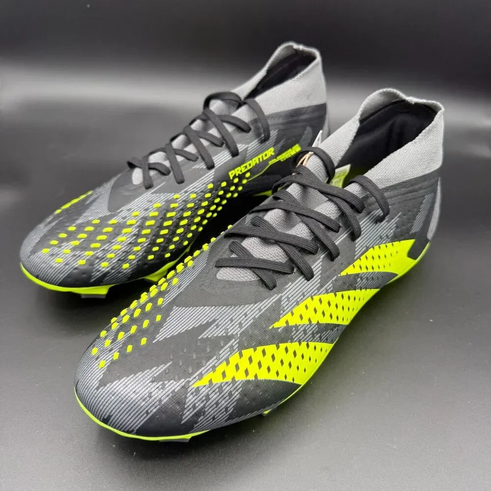 adidas PREDATOR ACCURACY.2 FIRM GROUND SOCCER CLEATS Black/Yellow IG0781 Mens 10